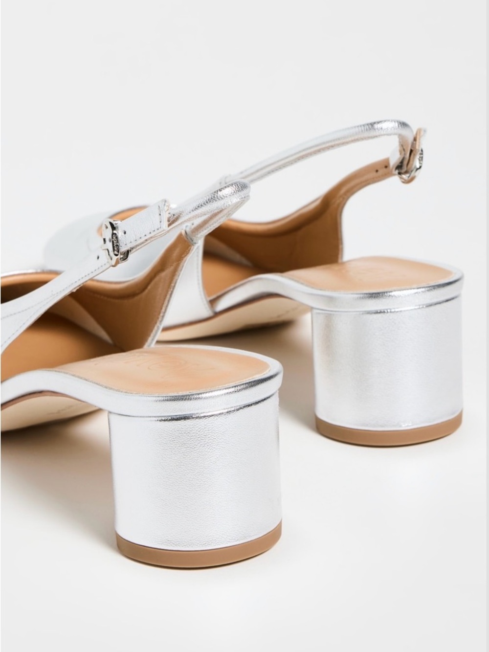 Aeyde Romy Laminated Metallic Silver Pumps - Picture 12 of 15